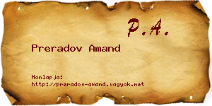 Preradov Amand névjegykártya